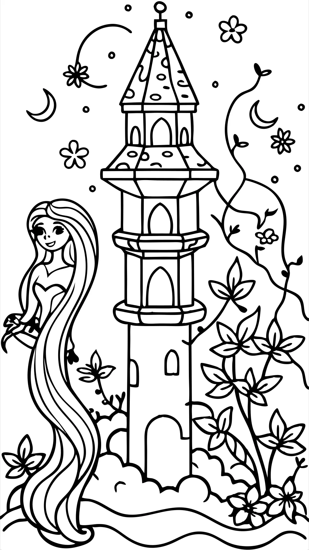 Página para colorear Rapunzel